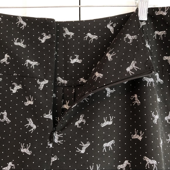 Joe Fresh Black & White Polka Dot Zebra Print Skirt 10 - Picture 15 of 16